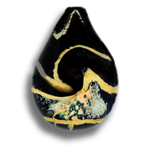 Black & Gold Cremation Keepsake Pendant