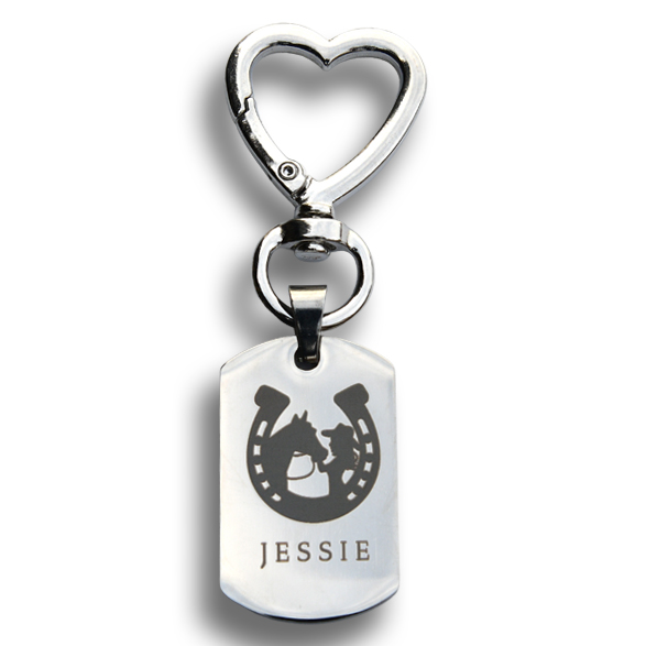 GIRL & HORSE DOG TAG